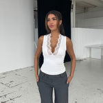 Lucia basic lace top - hvid