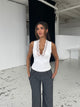Lucia basic lace top - white
