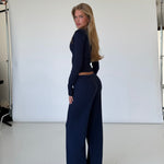 Knit bukser - mørk blå