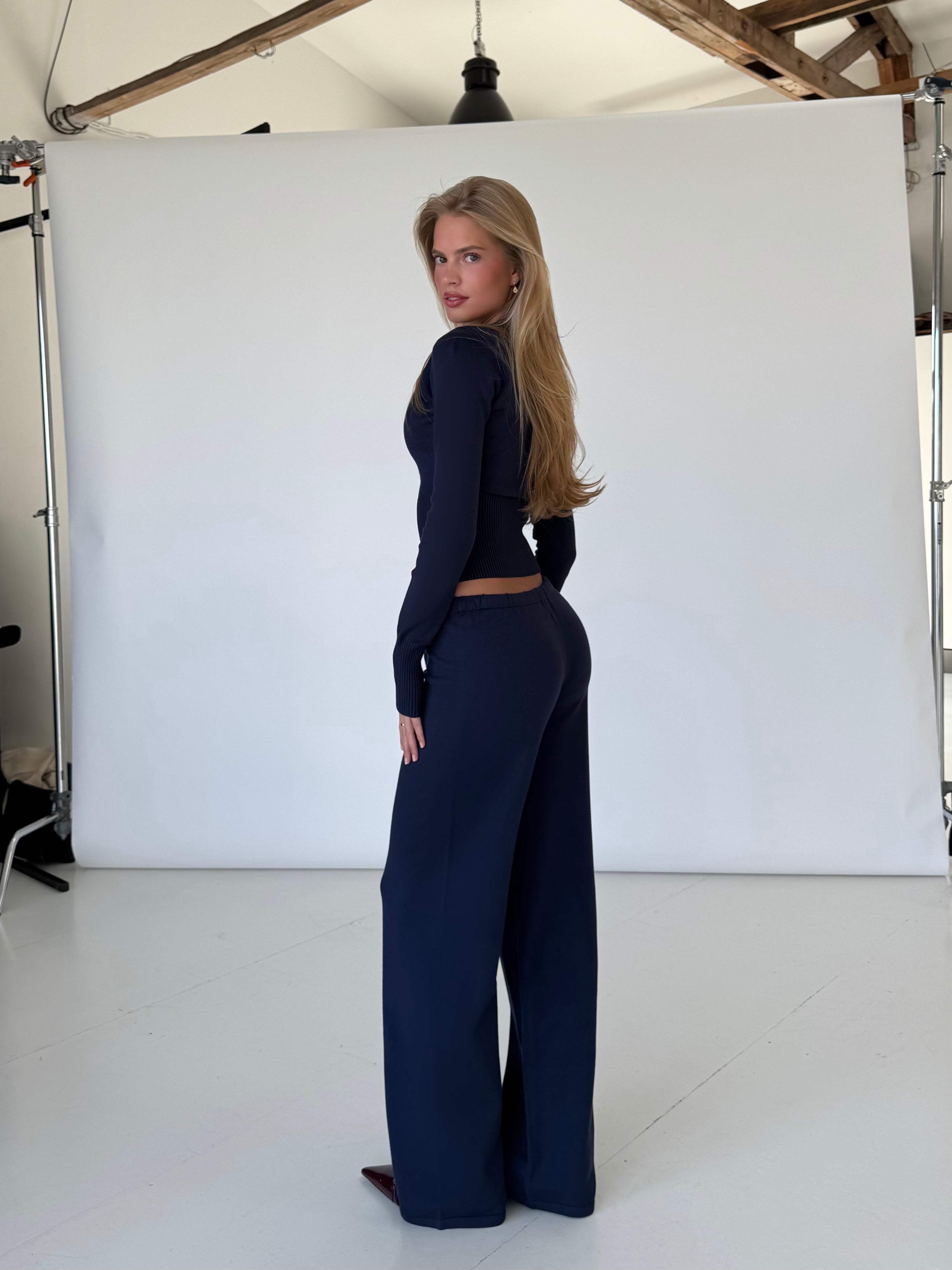 Knit bukser - mørk blå