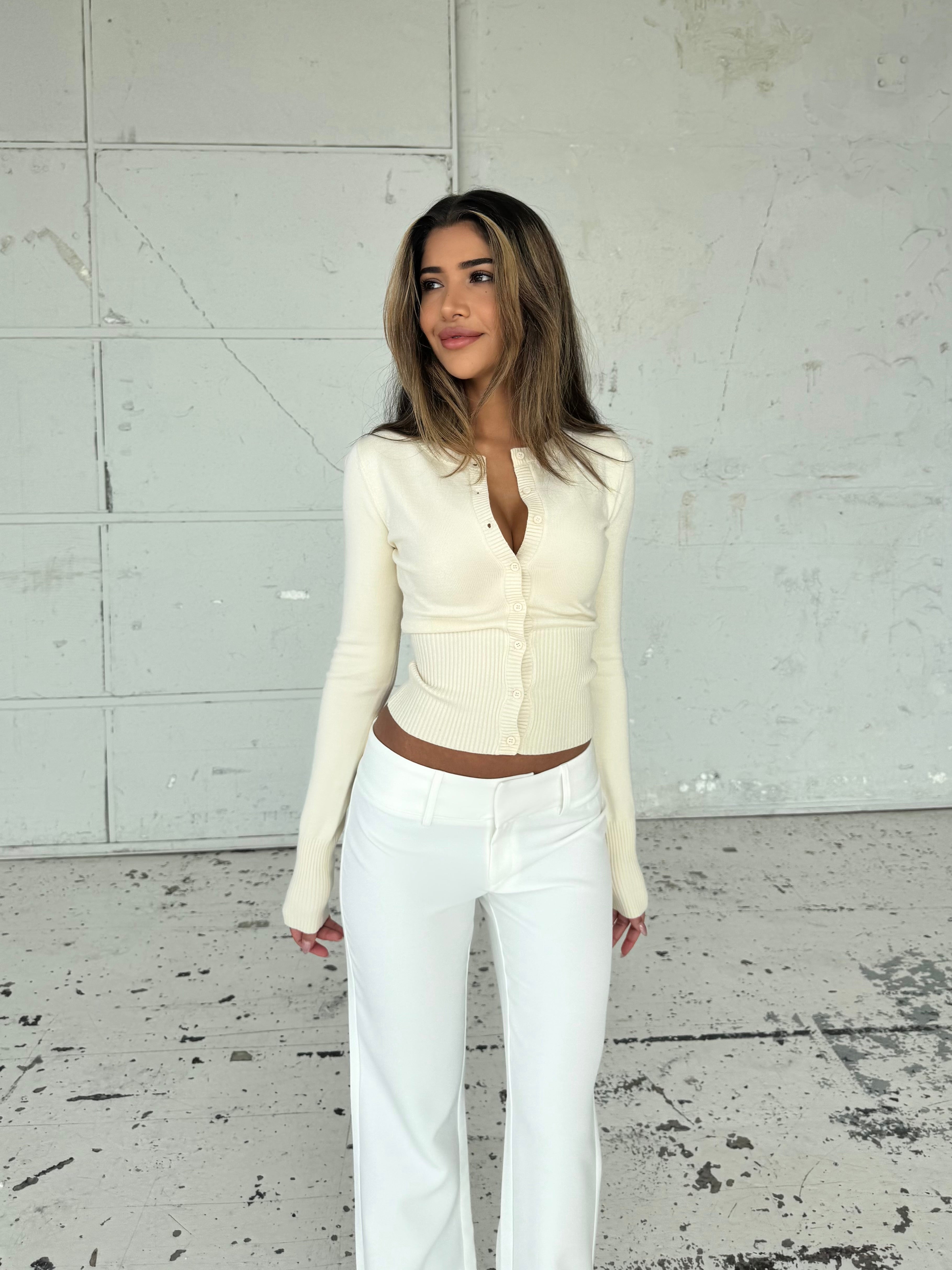 Knit Cardigan - cream