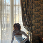 Lara lace long sleeve top - lys blå