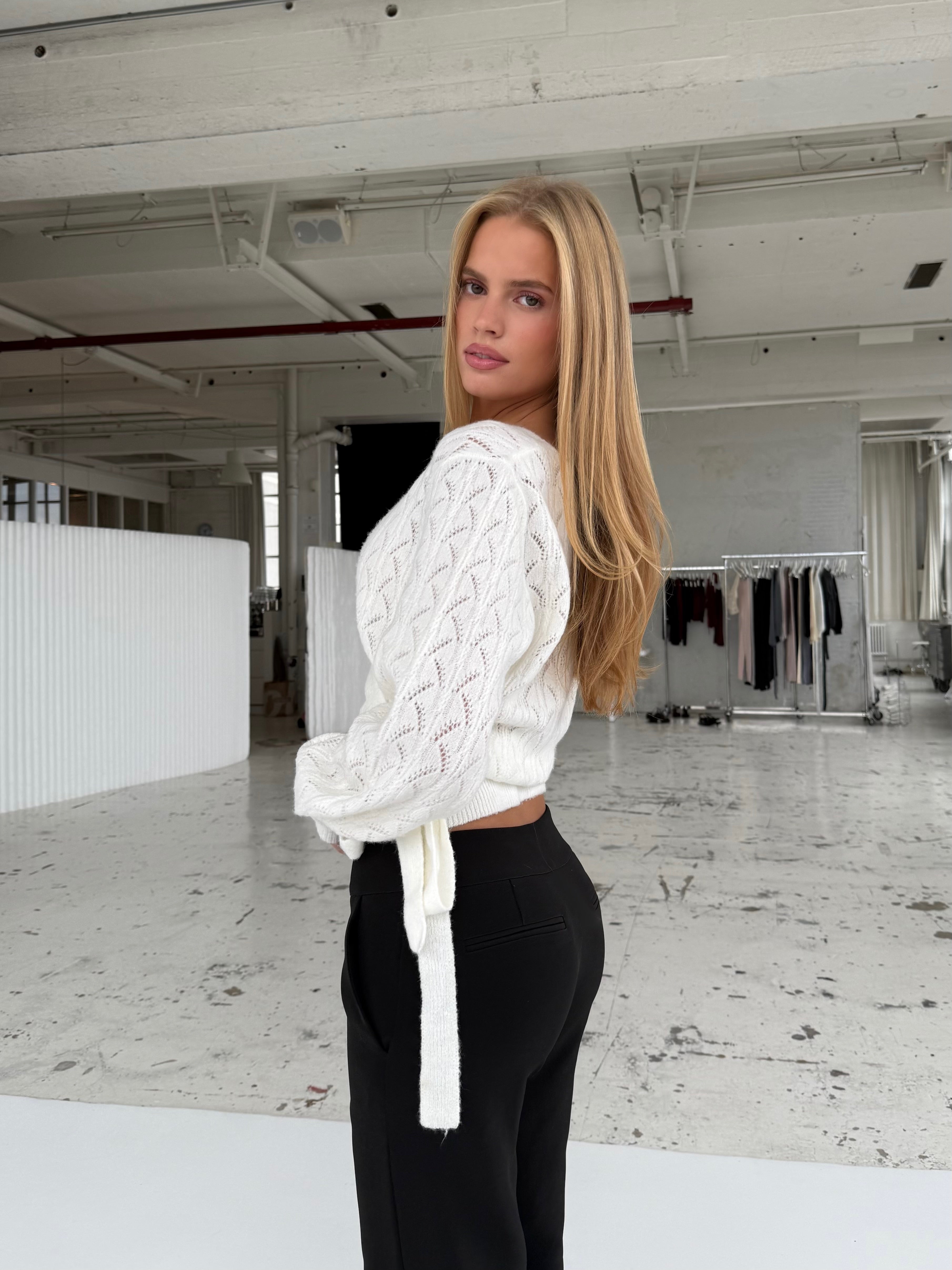 Lacework wool wrap - hvid