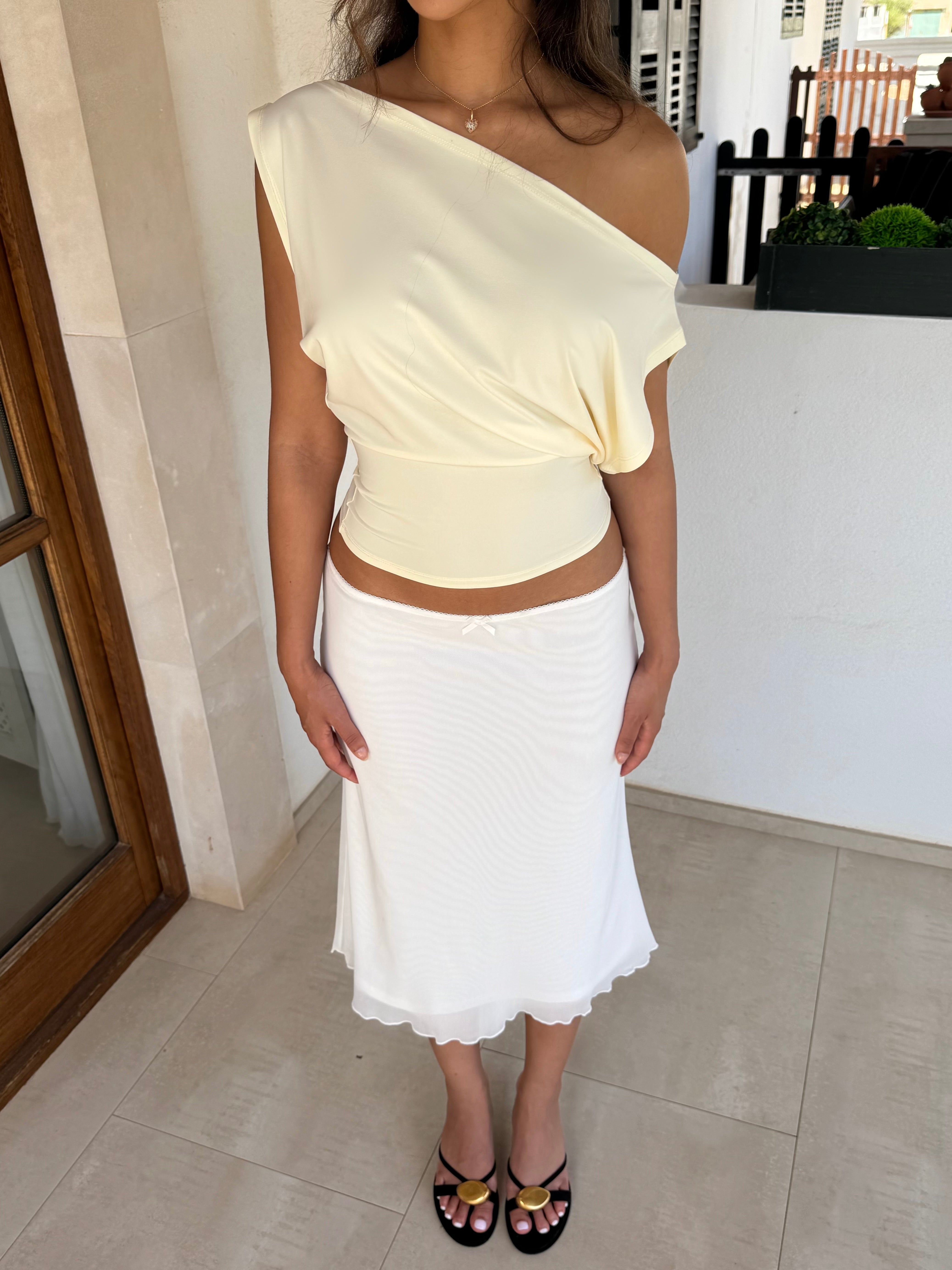 Hera basic top - lys gul