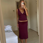 Helia basic skirt - bordeaux