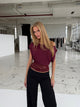 Hera basic lace top - Burgundy