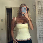 Lula lace corset top - lys gul