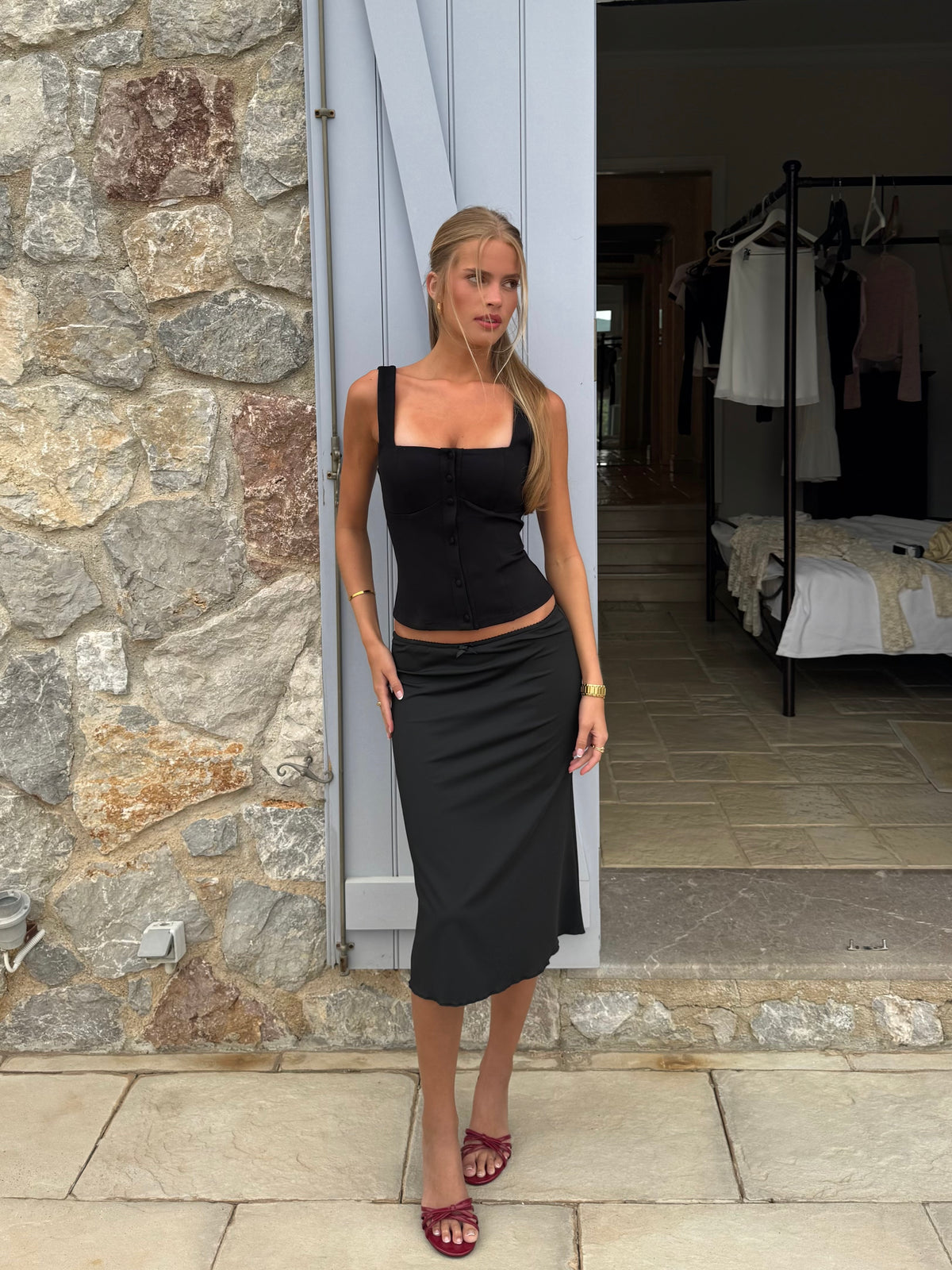 Beba button top - sort