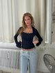 Blair basic lace top - dark blue