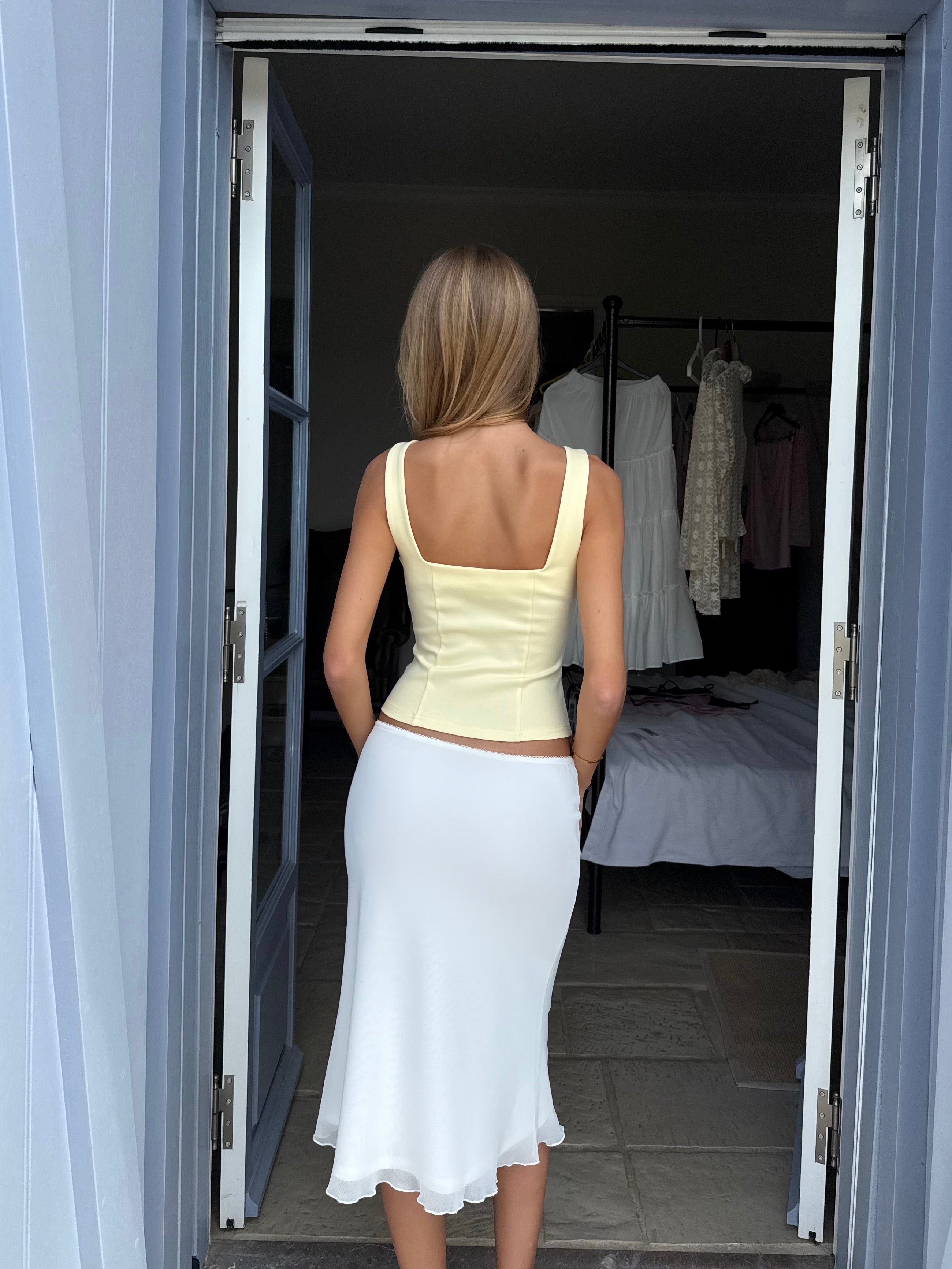 Melia mesh skirt - hvid (forudbestilling)