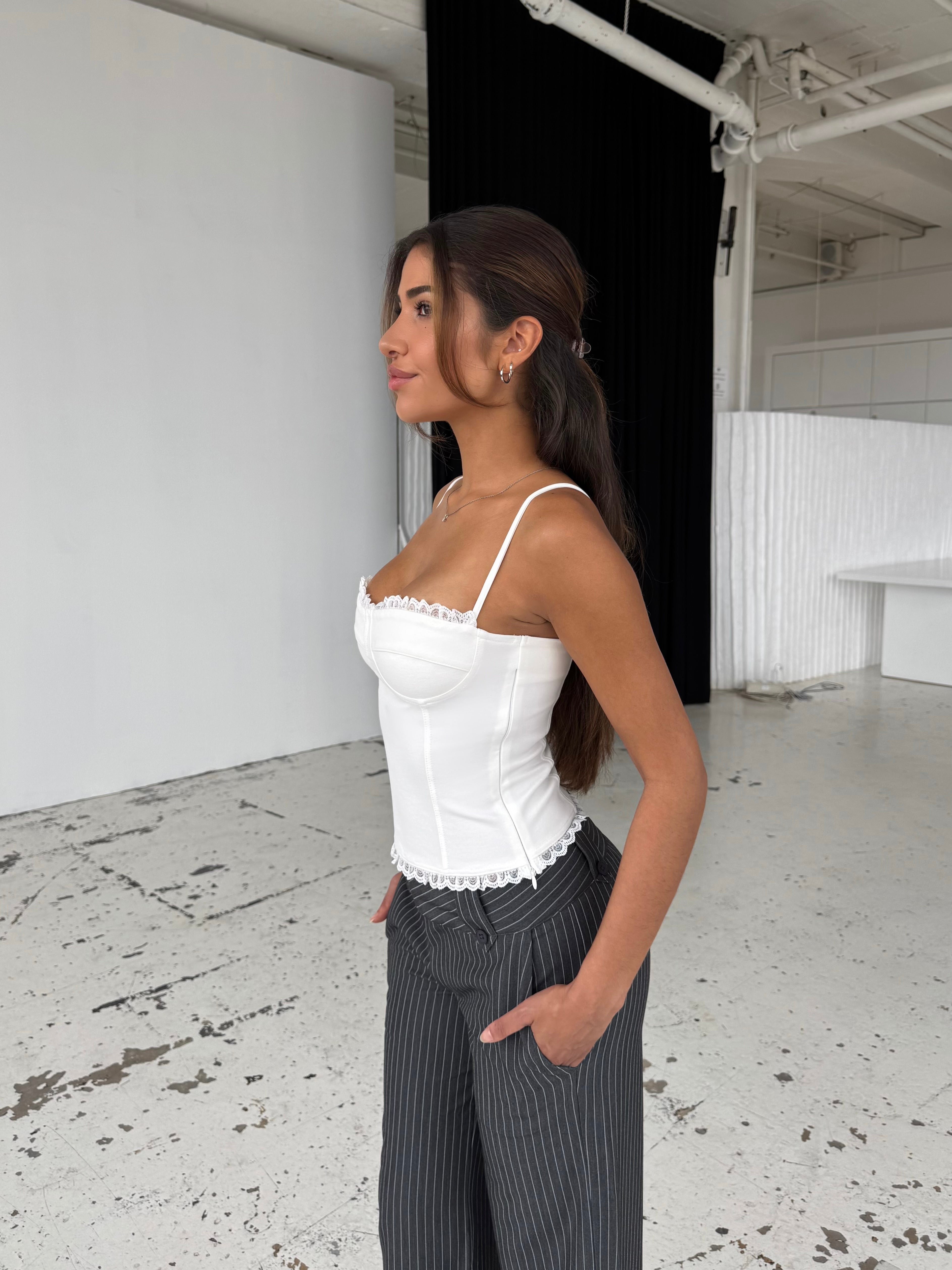 Lula lace corset top - hvid