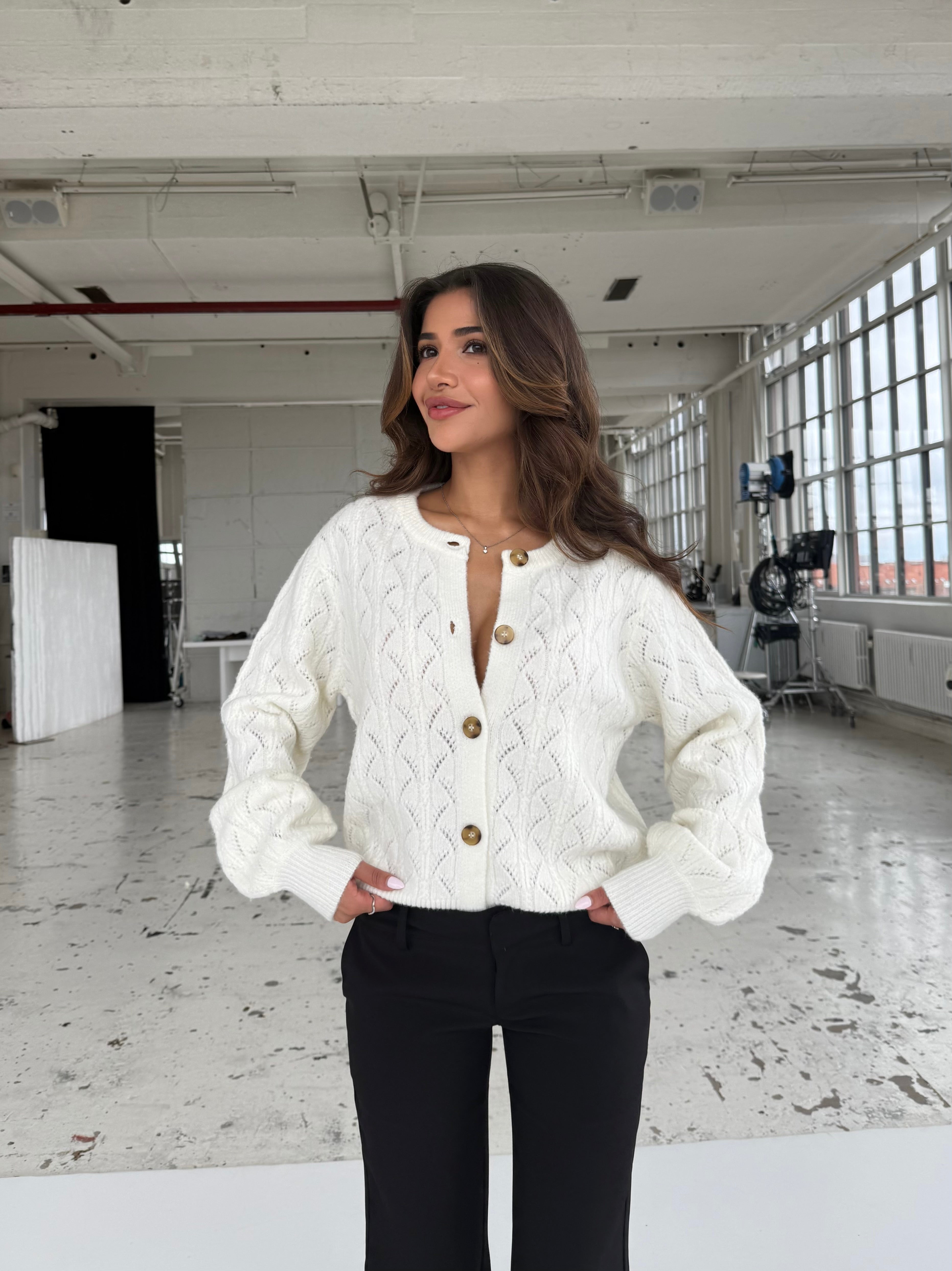 Lacework wool cardigan - hvid