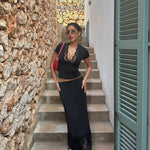 Maxi lace skirt - sort