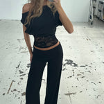 Hera basic lace top - sort