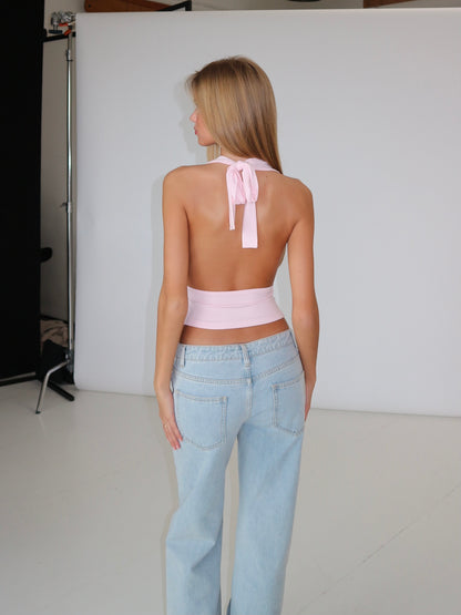 Wave top - lyserød