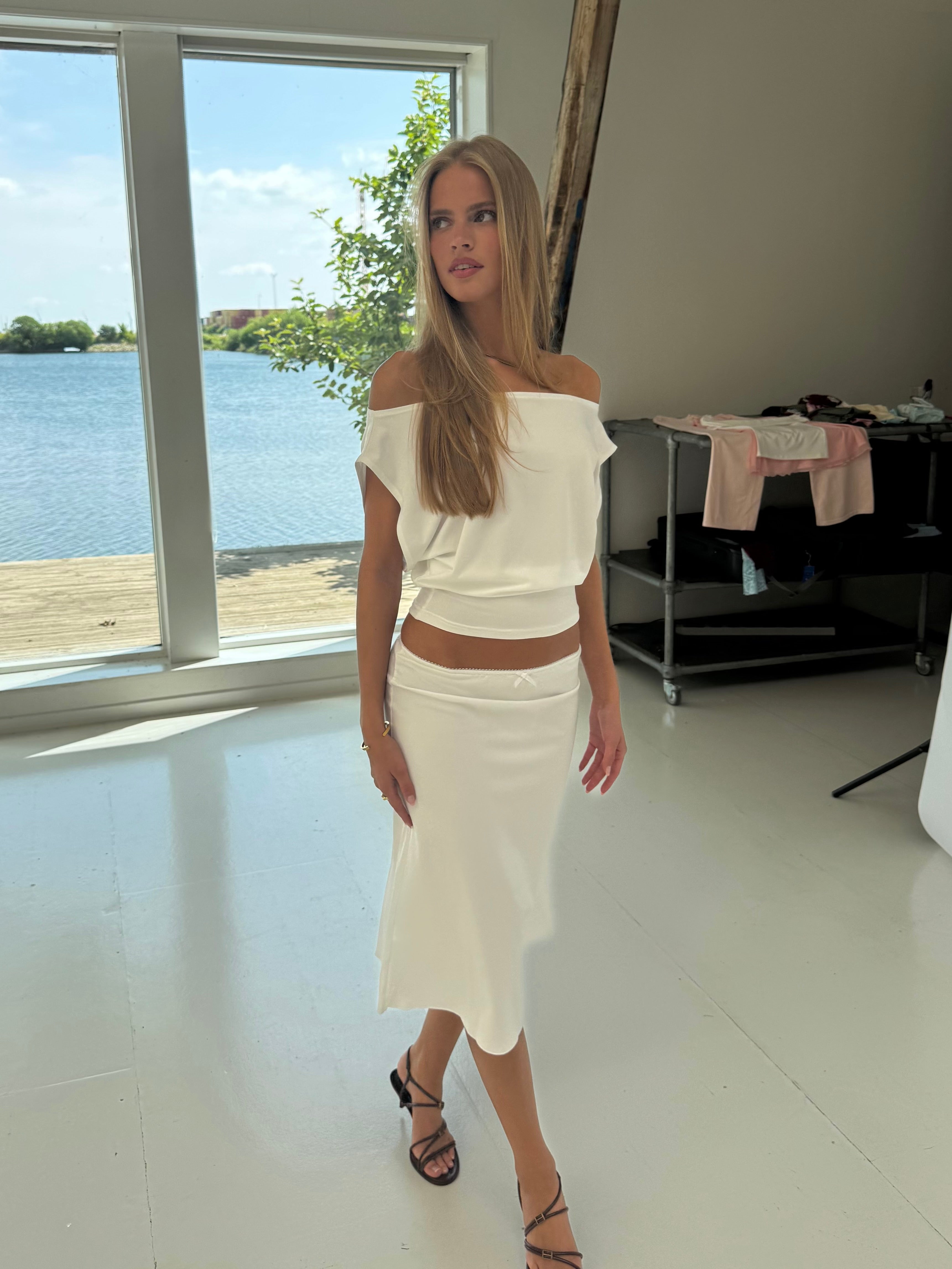 Helia basic skirt - hvid