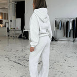 VDB hoodie - hvid/grå meleret