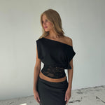 Hera basic lace top - sort