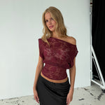 Iris lace top - bordeaux