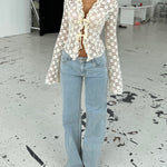 Thalia Trim lace top - cream (forudbestilling)