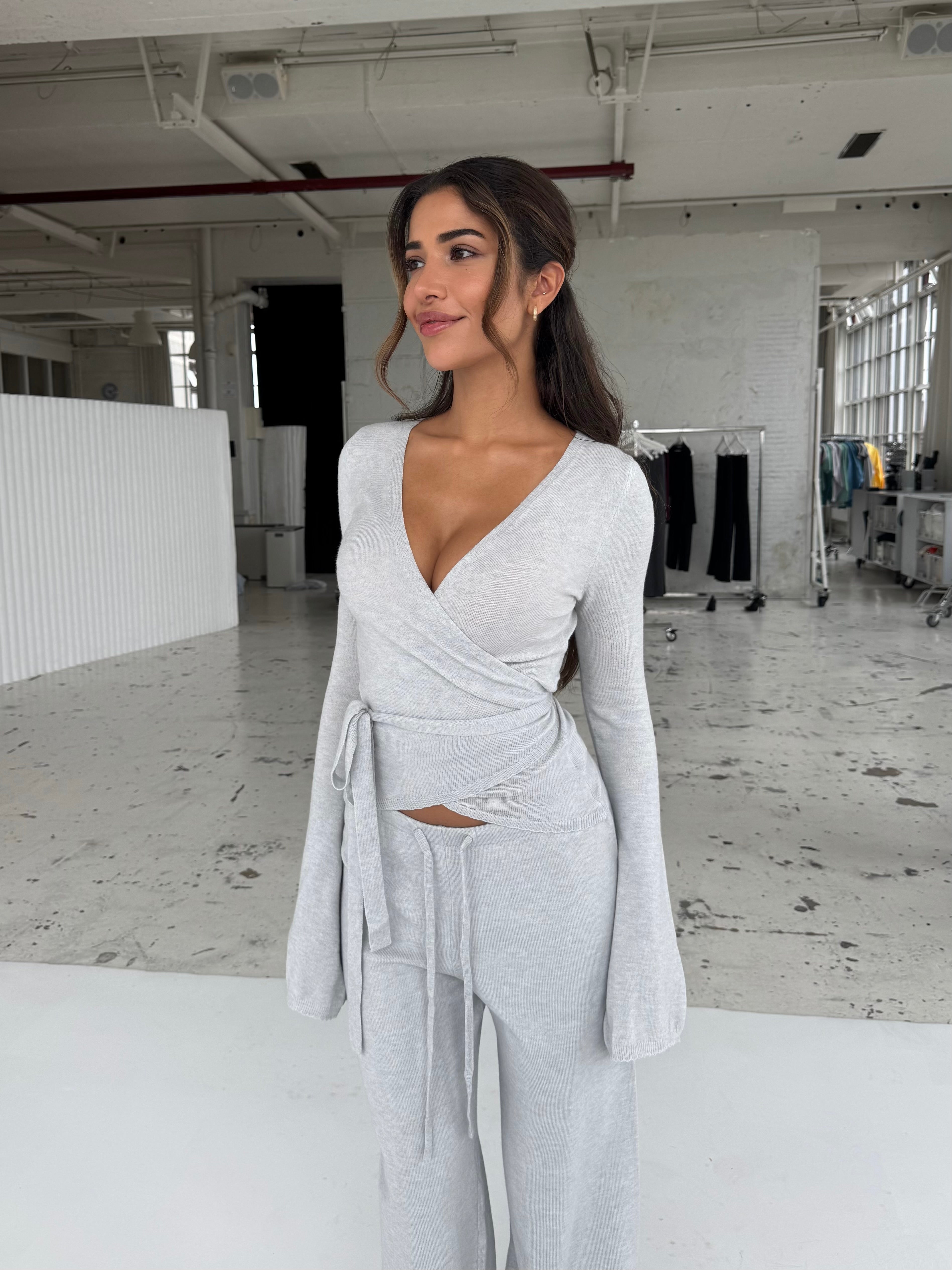 Knit bukser - lys grå