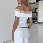 Leda lace top - hvid