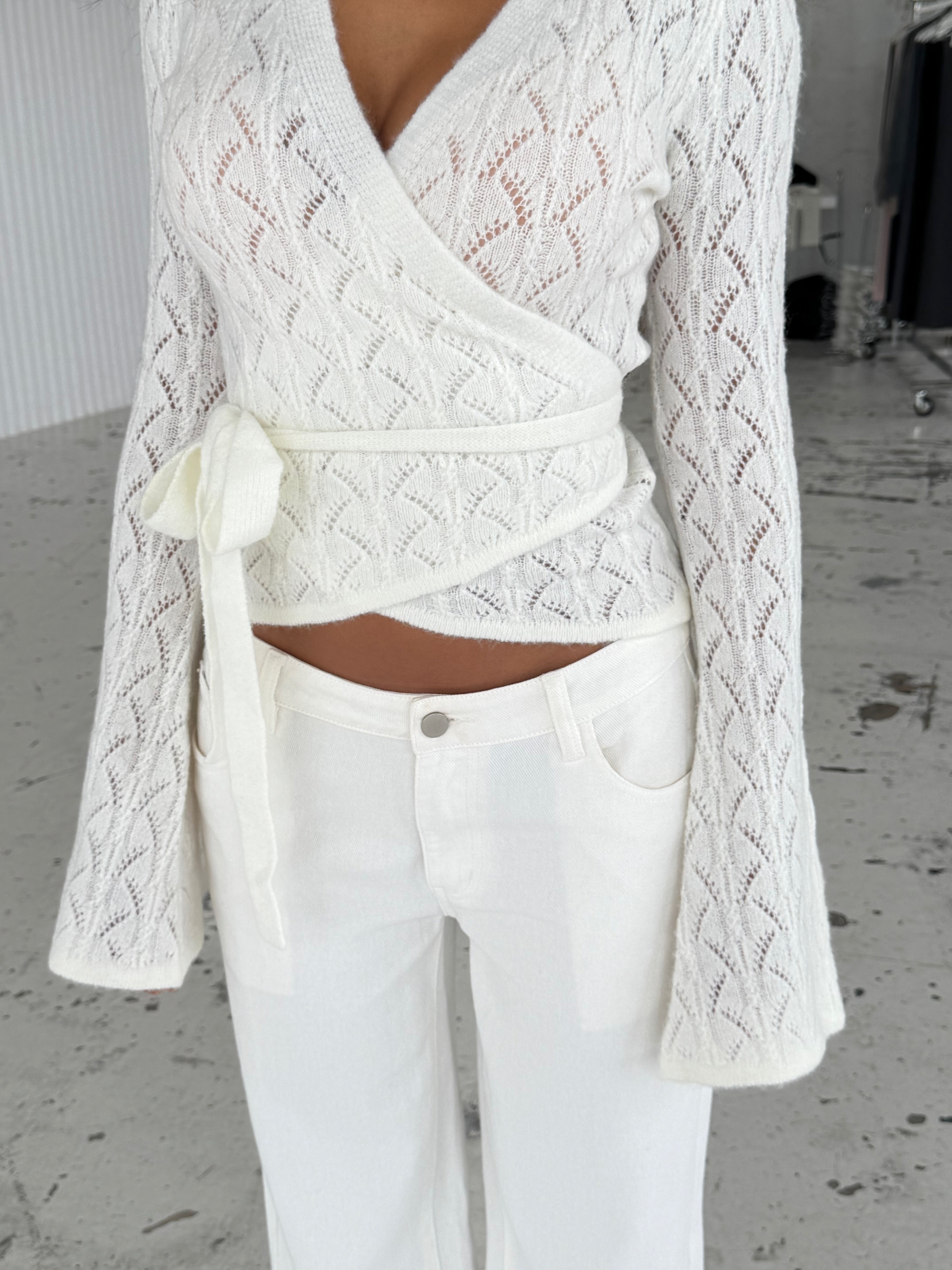 Lacework wool ballerina - hvid