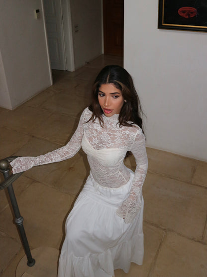 Lenia lace top - cream