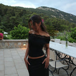 Leda lace top - sort