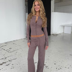 Knit bukser - lys brun