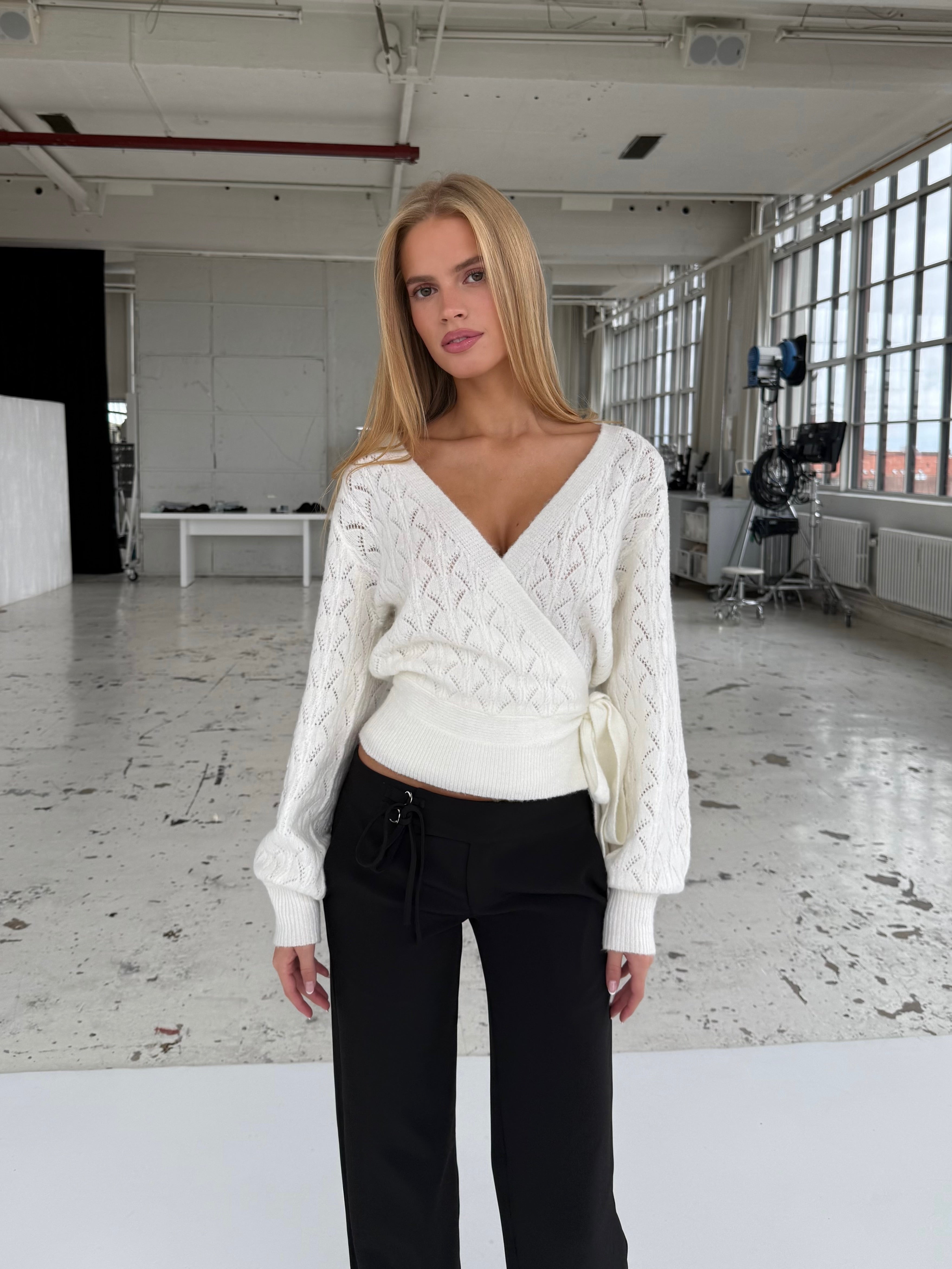 Lacework wool wrap - hvid