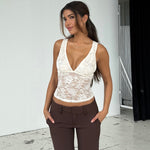 Linea lace top - cream