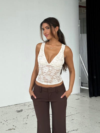 Linea lace top - cream