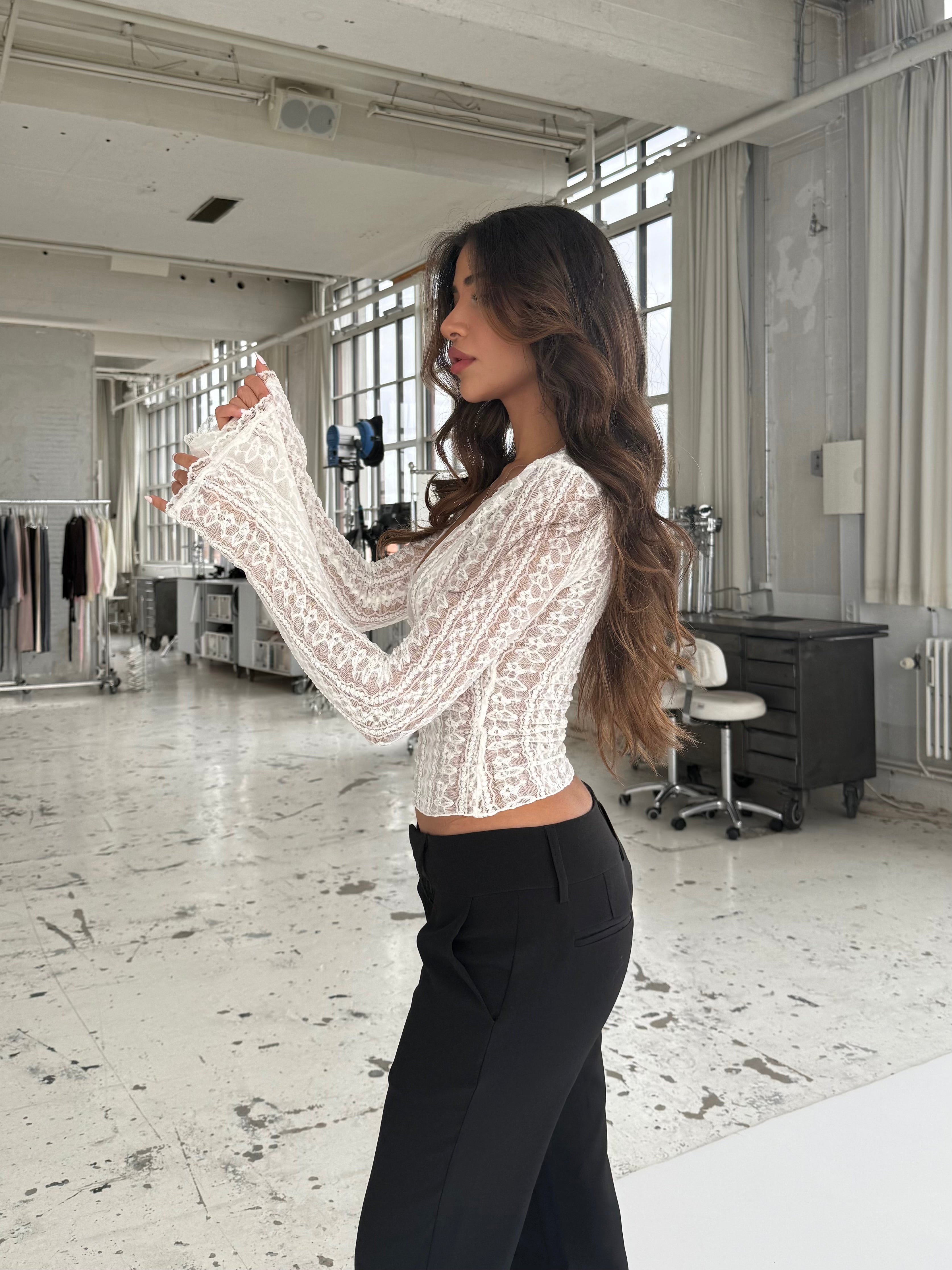 Lyra lace top - white