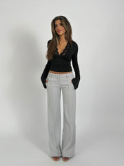 Vera Wide low waist trousers - light grey
