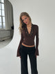 Pretty basic lace top - dark brown 