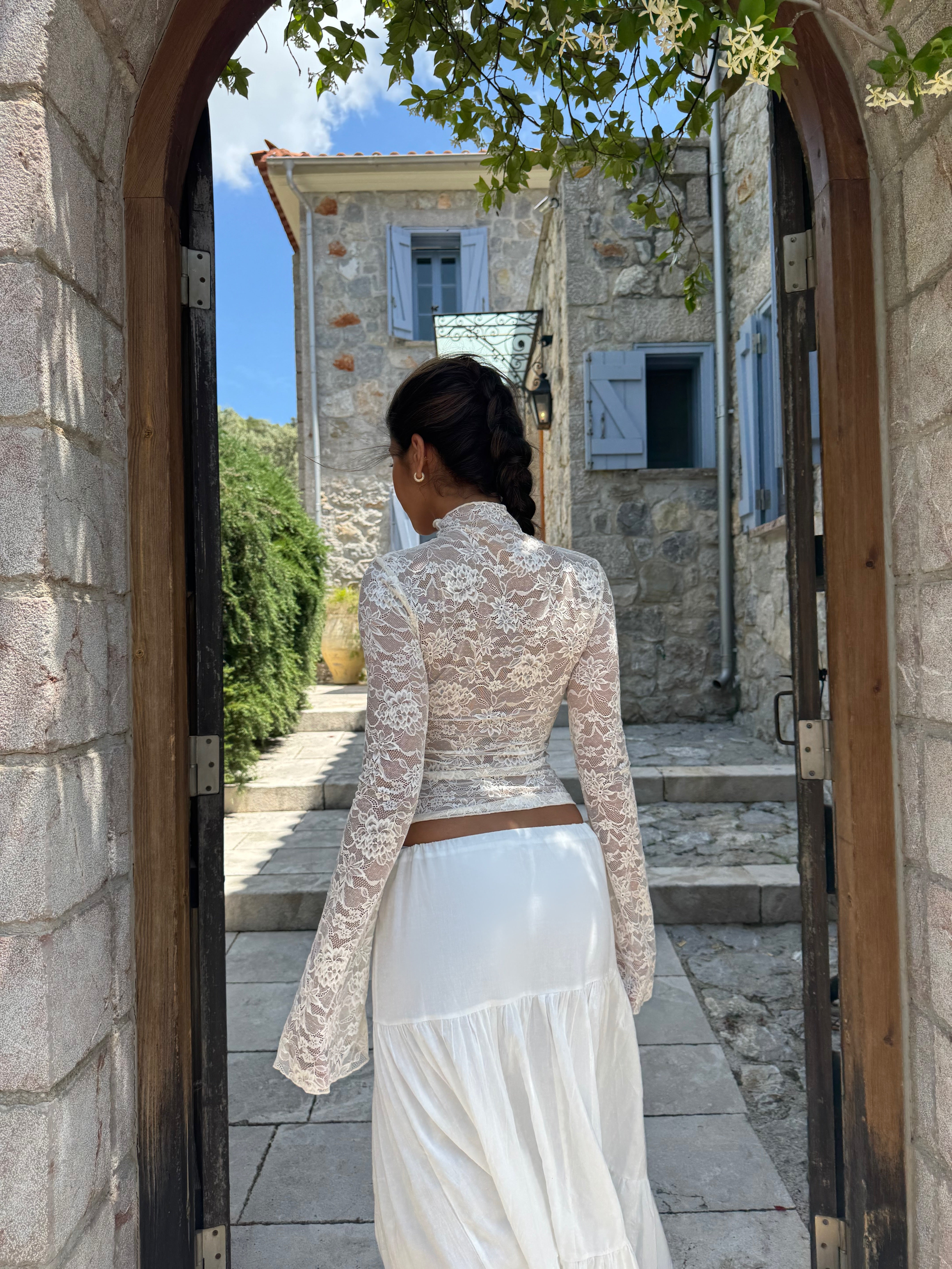 Lenia lace top - cream