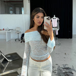 Kaia lace top - lys blå