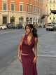 Lucia basic lace top - Burgundy