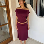 Helia basic skirt - bordeaux