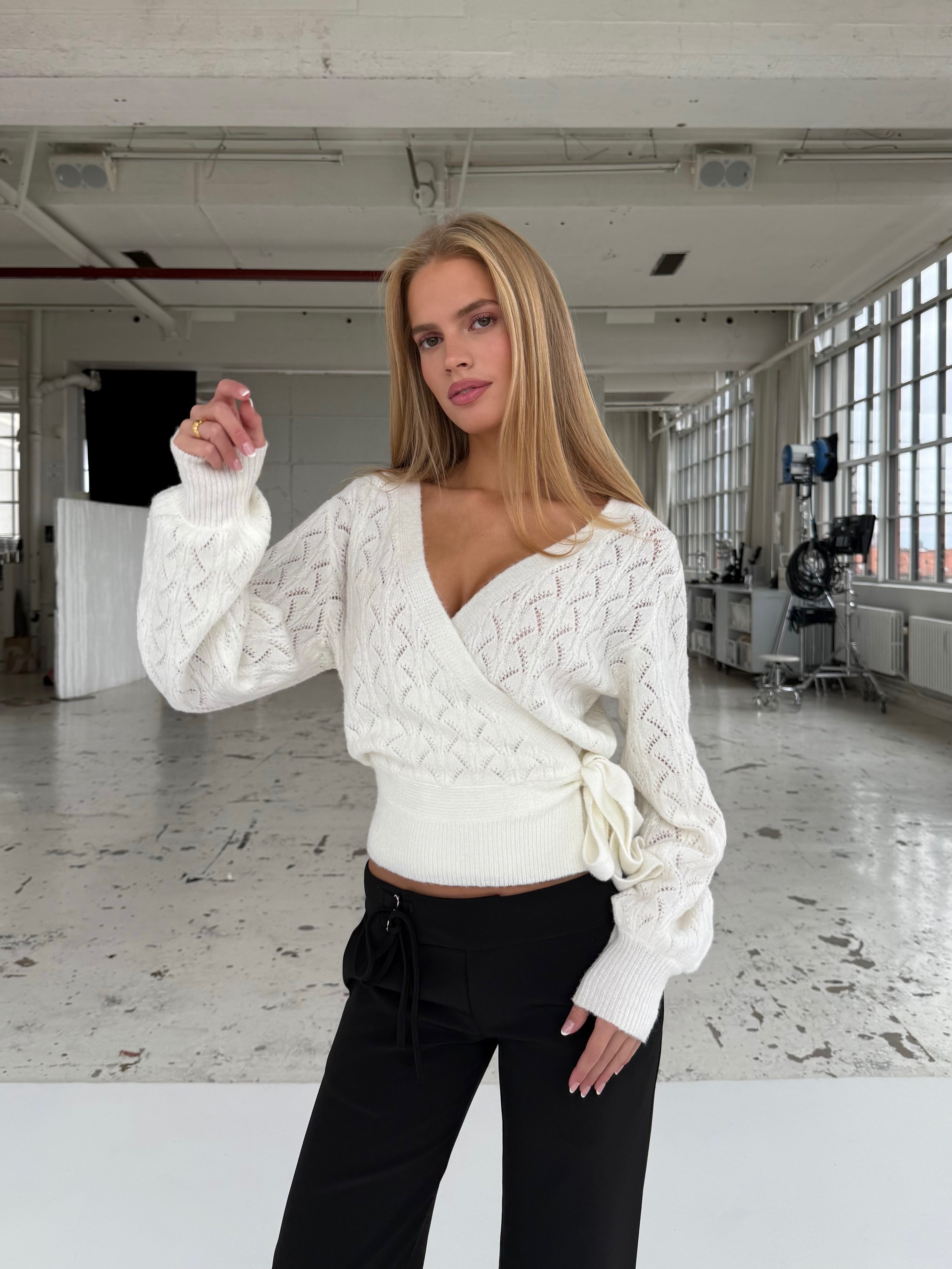 Lacework wool wrap - hvid