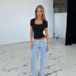 Blair basic lace tee - sort