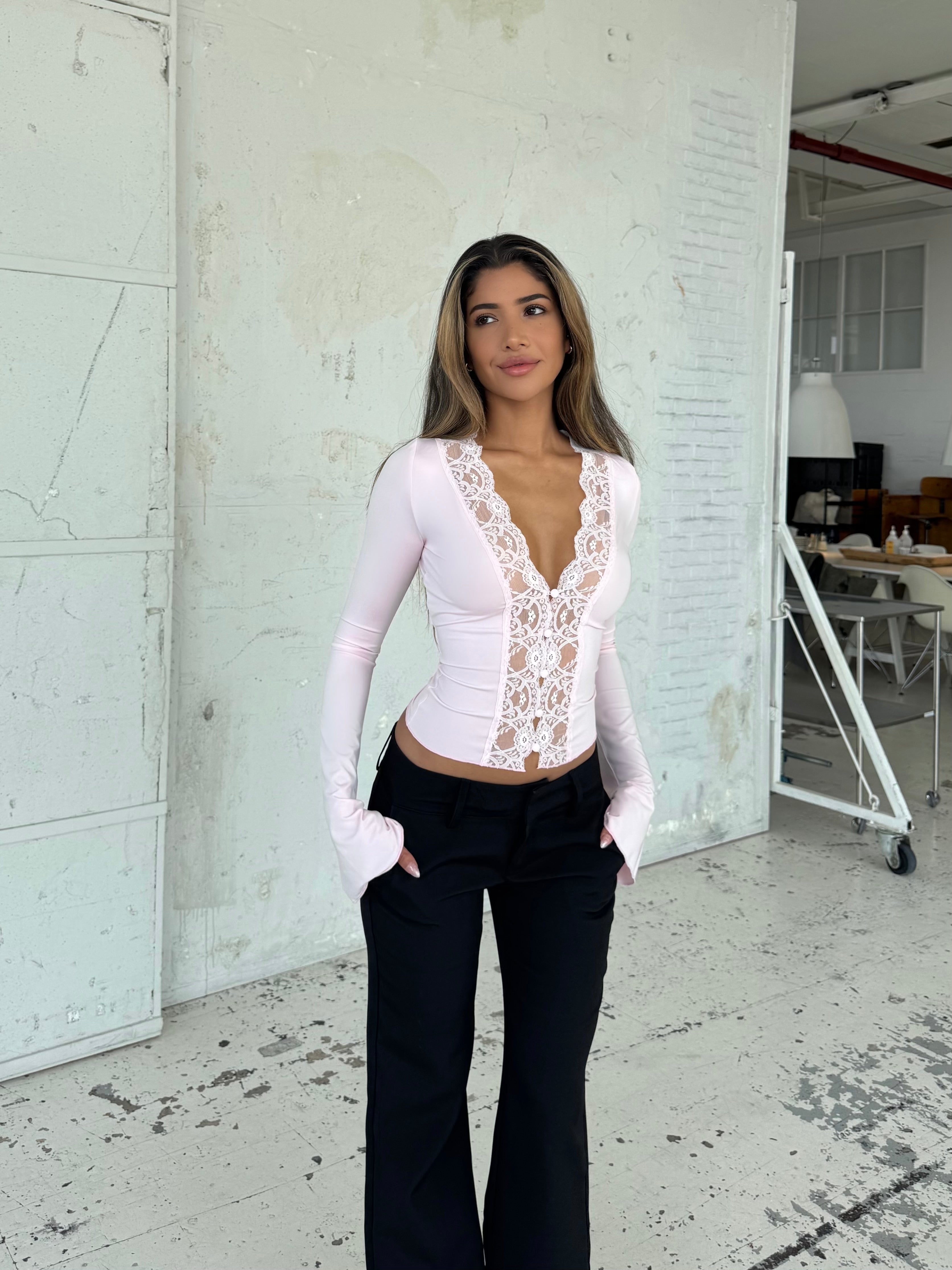 Pretty Luna basic top - lyserød