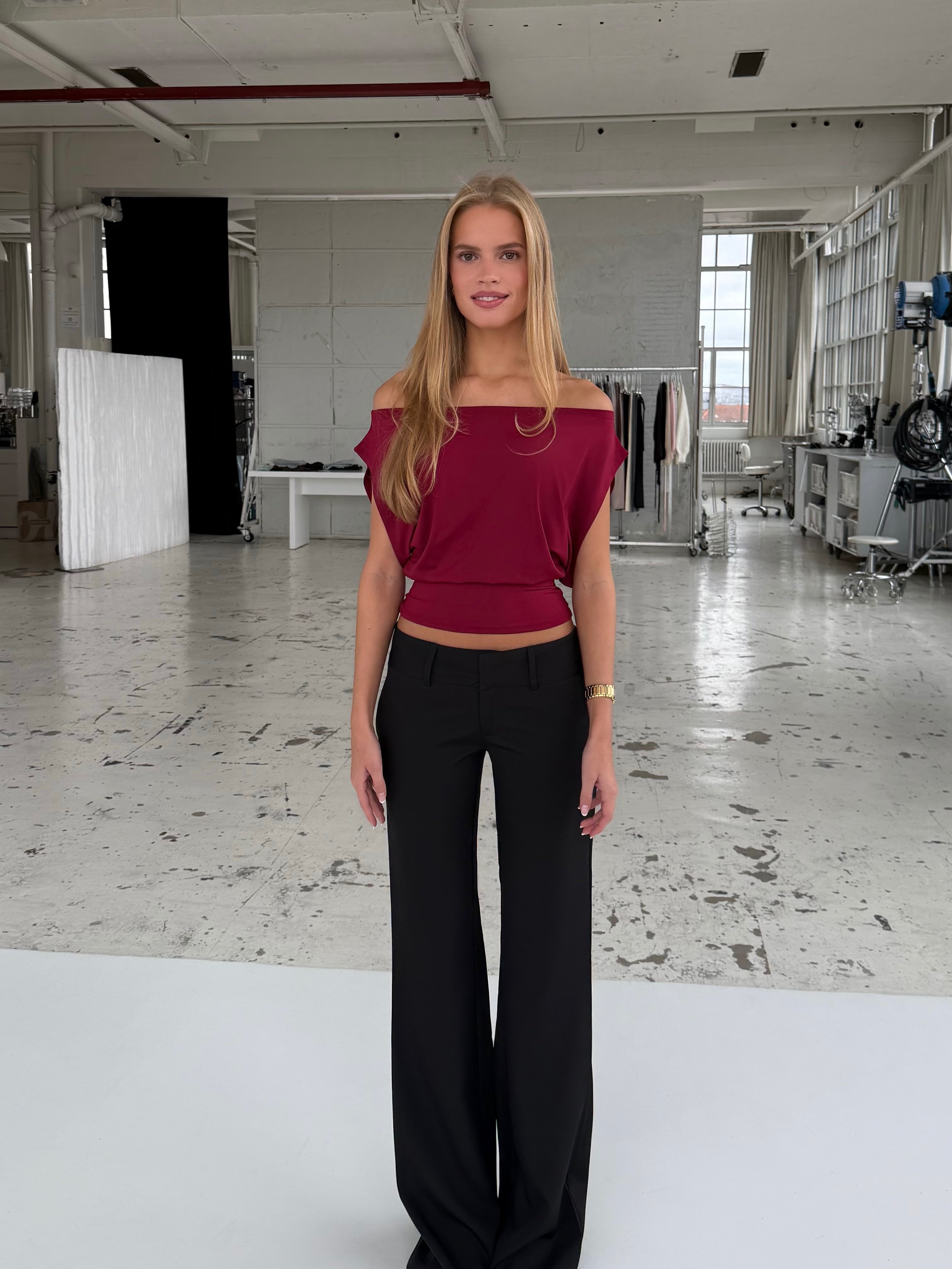 Hera basic top - mørk rød