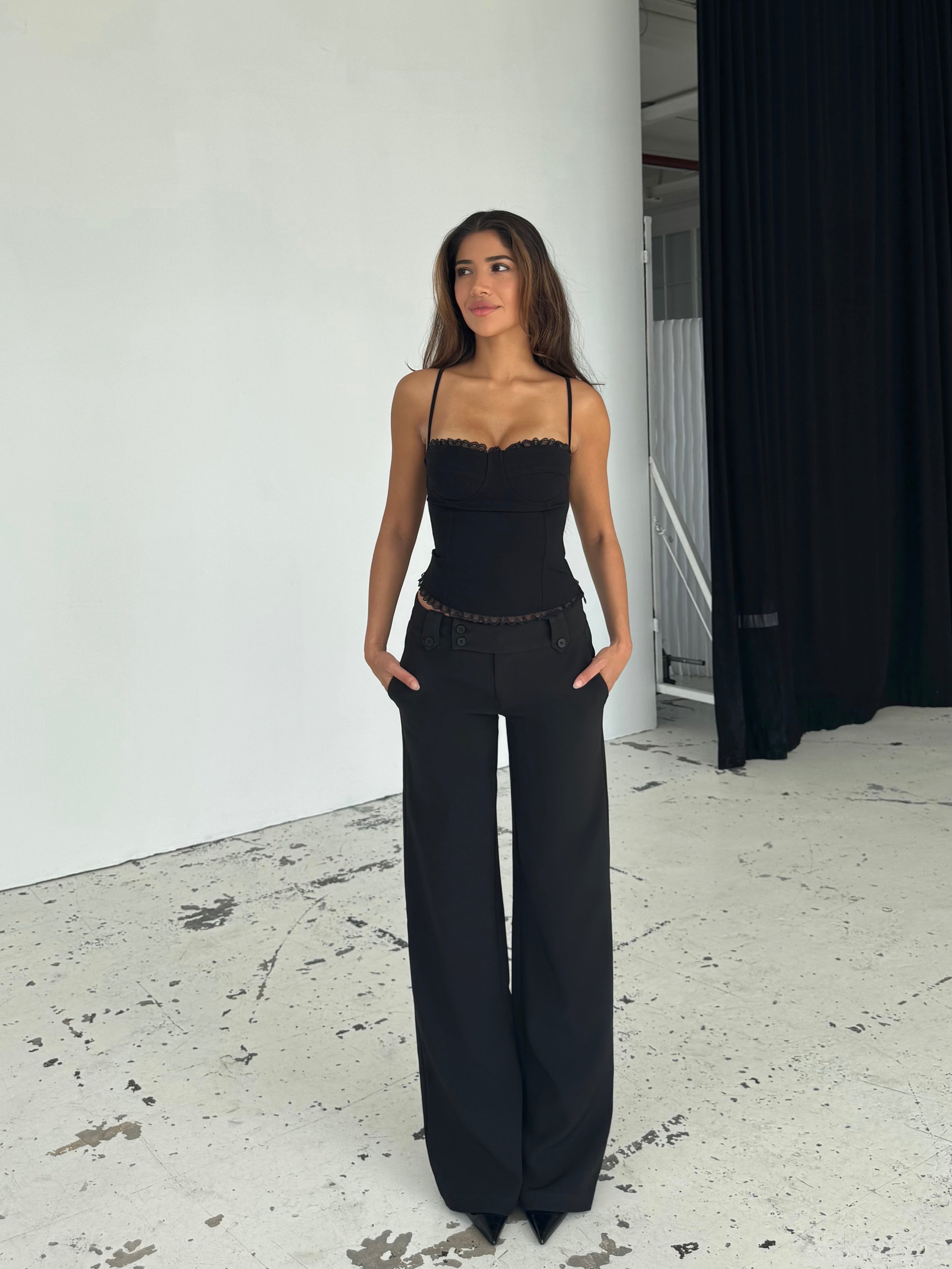 Lula lace corset top - sort