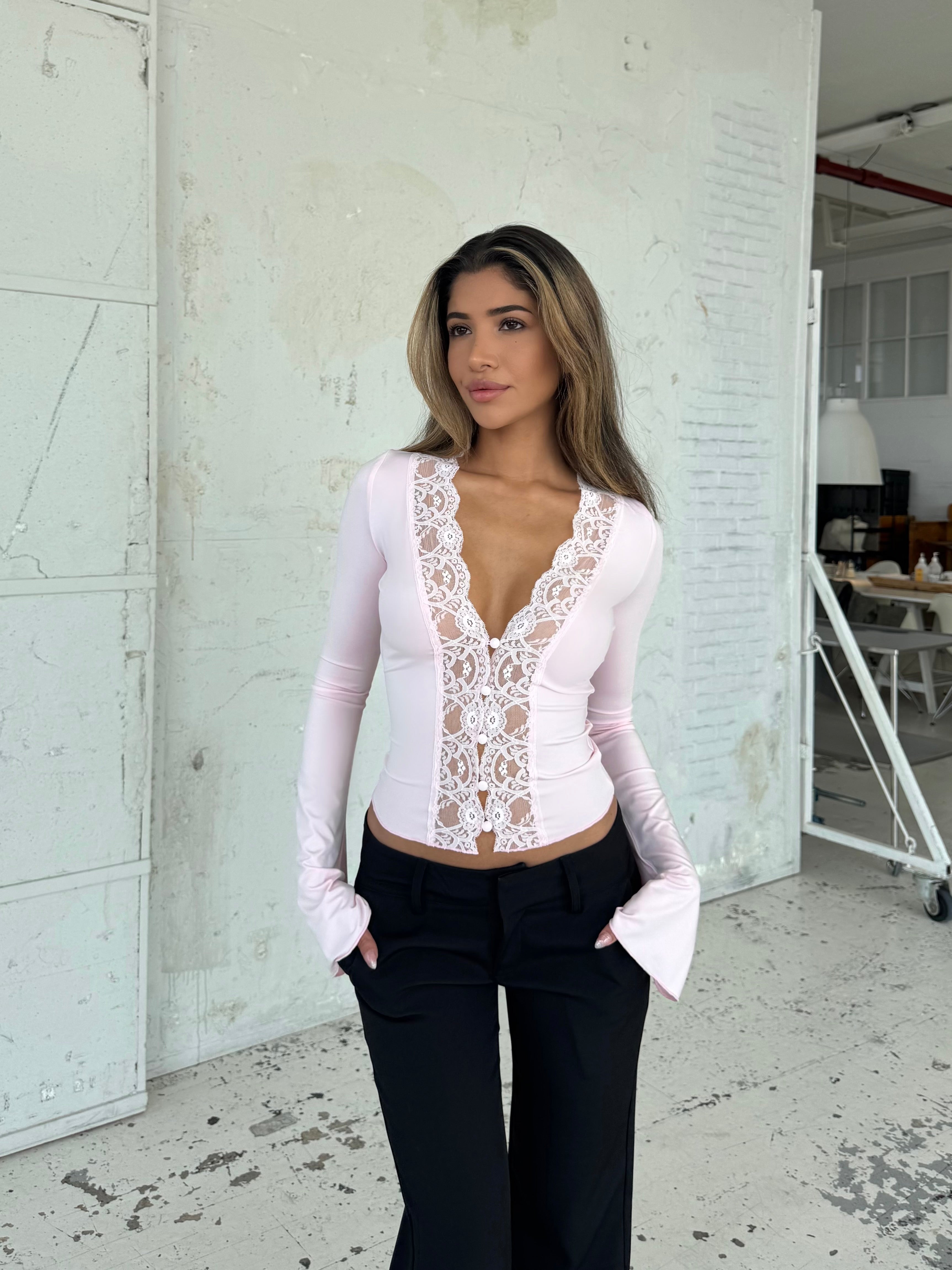 Pretty Luna basic top - lyserød