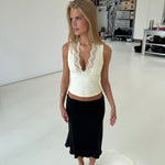 Lucia basic lace top - lys gul