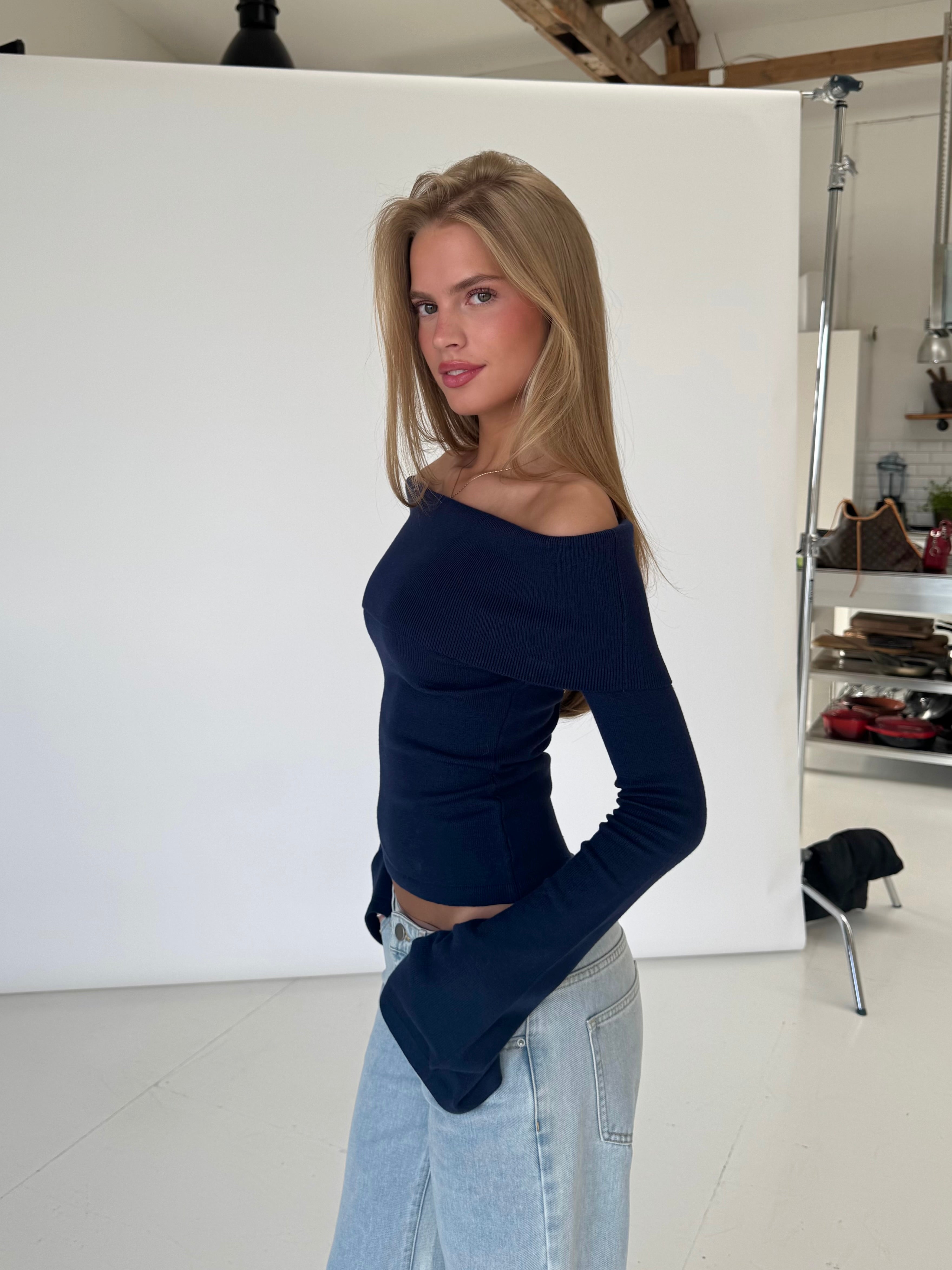 Kaia knit top - mørk blå