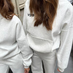 VDB hoodie - hvid/grå meleret